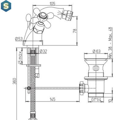 Змішувач для біде Paini LIBERTY 17CR327, Хром