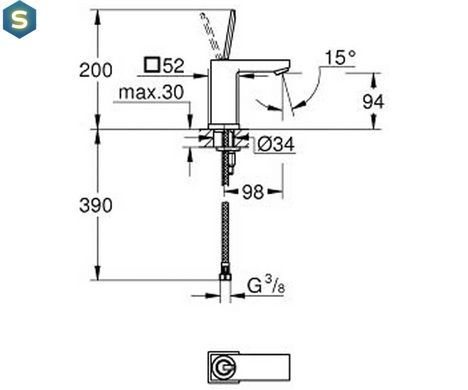 Змішувач для умивальника Grohe Eurocube Joy 23656000