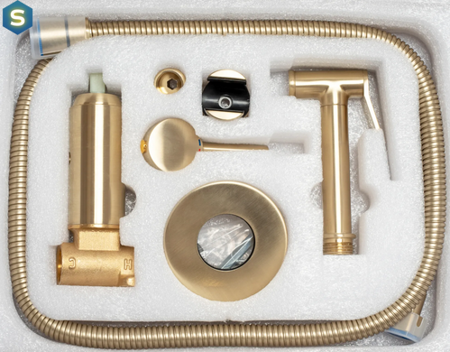Набір гігієнічного душа прихованого монтажу Rea Loop brushed gold REA-B6311, Золотий