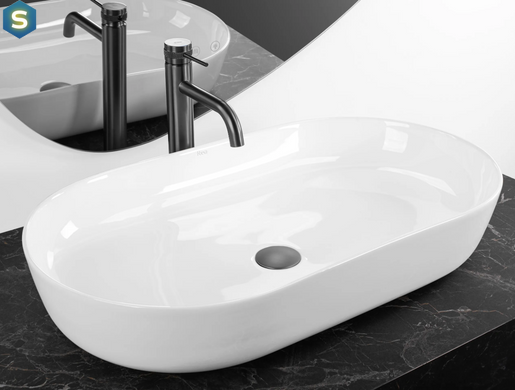 Умивальник Rea Cleo 71 white накладний REA-U6215, Білий