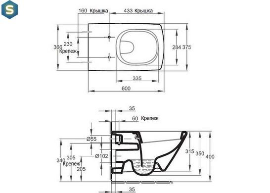 Унитаз подвесной Jacob Delafon Escale E1306-00 с крышкой Soft Close, Белый