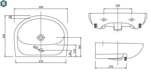 Раковина Kolo Solo 50x42 7115100U