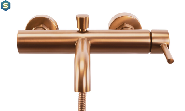 Змішувач для ванни Rea Lungo brushed copper настінний з виливом REA-B1115, Теплый закат