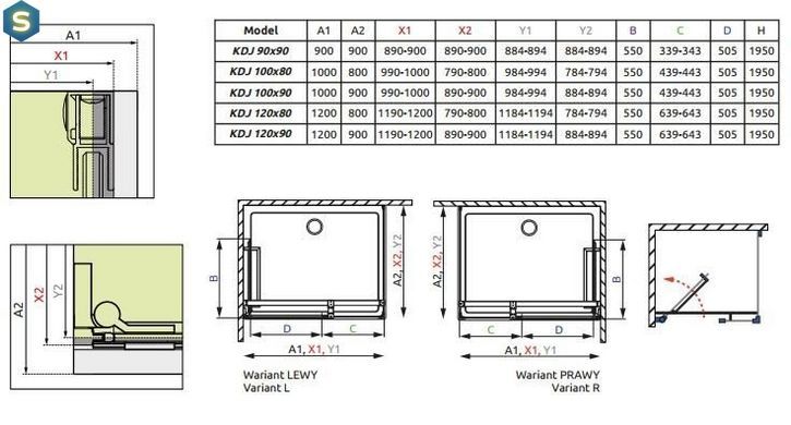 Душова кабіна Radaway Carena KDJ 100Rx80x195 34432-01-08NR