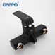 Смеситель для ванны длинный гусак черный &Oslash;35 Gappo Aventador 1/8 G2250, Черный матовый
