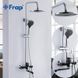 Душевая система Frap F2442, поворотный излив - переключатель на лейку, 3 режима, черный/хром, Черный матовый