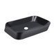 Умивальник Qtap Scorpio накладний прямокутний 550х390х120 мм Black matt + донний клапан PU03, Черный матовый