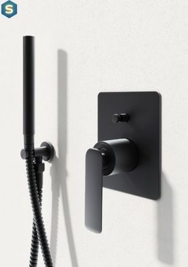 Душевая система Kohlman Experience 25 black + BOX скрытого монтажа QW210EBQ25, Черный матовый