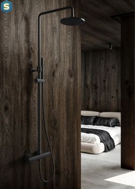 Душова система Kohlman Axel graphite з термостатом QW273AG, Графит