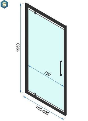 Душова кабіна Rea Rapid Swing 80x100 black пристінна REA-KPL-009951, Черный матовый, Універсальна, прозорий, чорний матовий