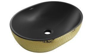 Умивальник Mexen Viki gold black matt із візерунком накладної MEX-21054878, Золотий