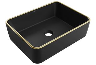 Умивальник Mexen Catia black matt gold Edge накладний MEX-21314875, Золотий