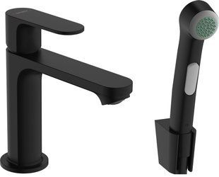 Смеситель с гигиенической лейкой Hansgrohe Rebris S 110 Matt Black 72215670