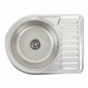 Кухонная мойка из нержавеющей стали Platinum декор 5844 (0,8/180 мм), R, Decor
