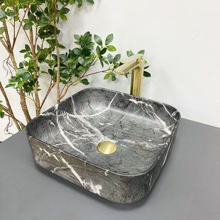 Умивальник (раковина) VBI ALGHERO BLACK ONYX MATT накладний, узор