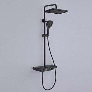 Душова система Dusel Pour Black Smart з підсвіткою (241307000), Черный матовый