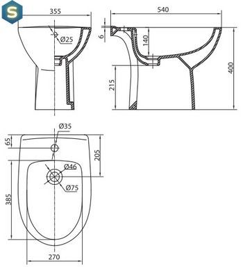 Біде підлогове Kolo Freja L75000000, Білий