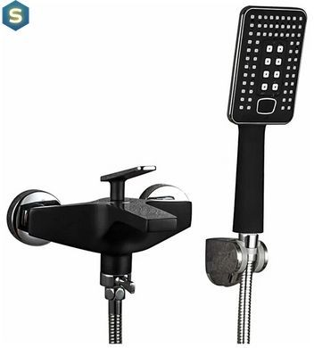 Смеситель для ванны Frap F3257, черный/хром, Черный матовый
