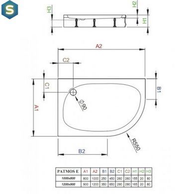 Душевой поддон Radaway Patmos E 120x90 4P91217-03L