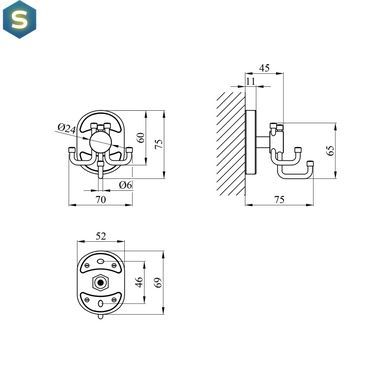Гачок для ванної кімнати Kroner KRM Elbe - ACC2905-3 CV022860, Хром