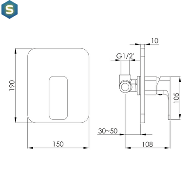 Смеситель скрытого монтажа без переключателя Imprese Bilovec хром f04600901SA, Хром