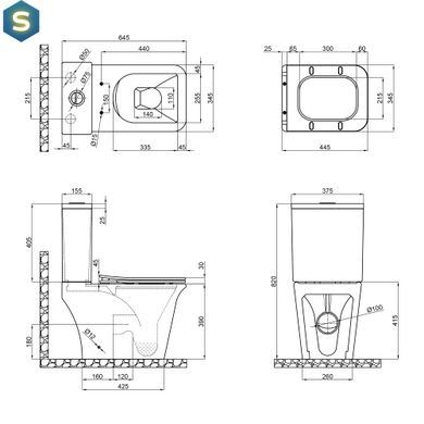 Унітаз-компакт Qtap Kalao безобідковий з сідінням Soft-close QT08221213AW