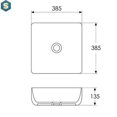 Умывальник накладной Imprese Black Edge 38,5x38,5x13,5 см белый/черный i11095, Белый