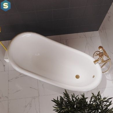 Ванна отдельностоящая матовая Amidicon Symphony 167x78 белая из литого камня бронзовые ножки SYMFONIYA_167_br_MAT, Белый
