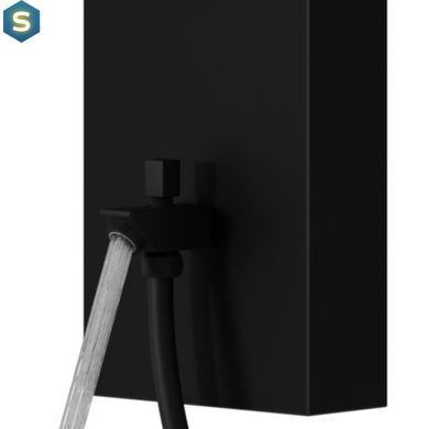 Душова панель Corsan Kaskada black з виливом A014MBLW, Черный матовый