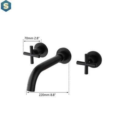 Смеситель для умывальника скрытого монтажа Wezer VAL10-10-BLACK, нержавеющая сталь, черный, Черный матовый