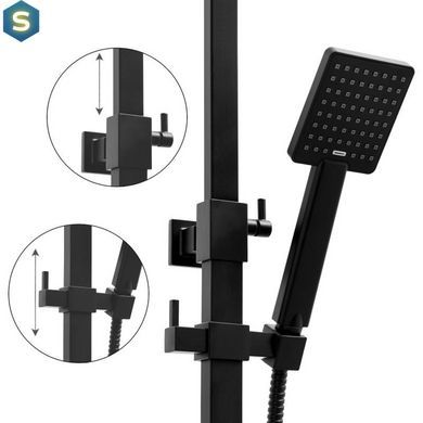 Душова система Yoka Cube 25 black з термостатом BP.CUBE-THERM-25-BLK, Черный матовый