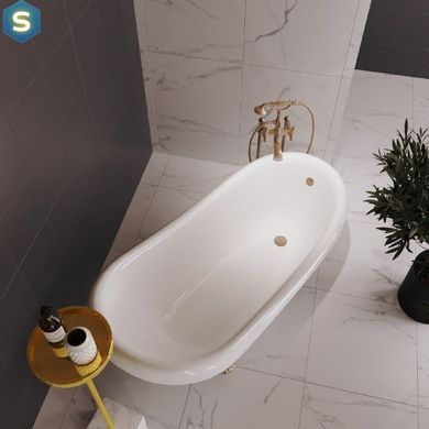 Ванна отдельностоящая матовая Amidicon Symphony 167x78 белая из литого камня бронзовые ножки SYMFONIYA_167_br_MAT, Белый