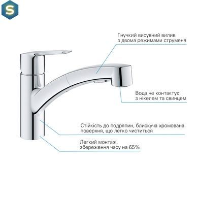 Смеситель для кухни Grohe QuickFix Start 30531001, Хром