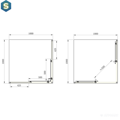 Душевая кабина Primera Frame SHRC53106 100х100 см, стекло прозрачное, Хром, прозрачный, хром