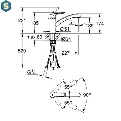 Смеситель для кухни Grohe QuickFix Start 30531001, Хром