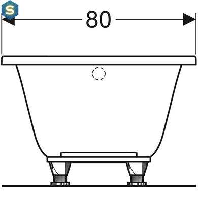 Ванна акриловая Geberit Selnova 180x80 554.286.01.1 + ножки, Белый