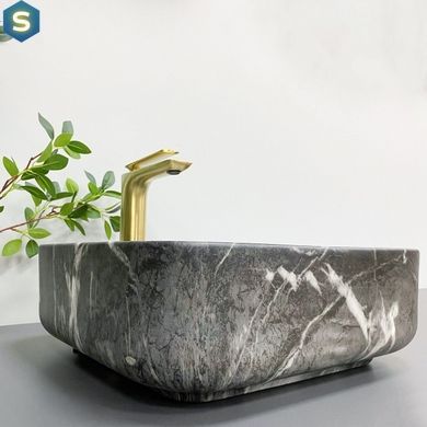 Умывальник (раковина) VBI ALGHERO BLACK ONYX MATT накладной, узор