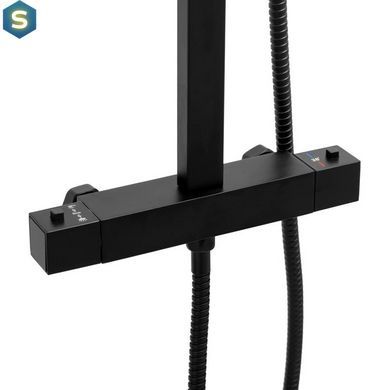 Душова система Yoka Cube 25 black з термостатом BP.CUBE-THERM-25-BLK, Черный матовый
