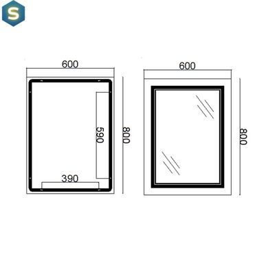 Дзеркало Qtap Cardinal 600х800 з LED-підсвічуванням Touch, з антизапотіванням, з димером температури кольору (3000-6500K) Reverse QT0478C6080