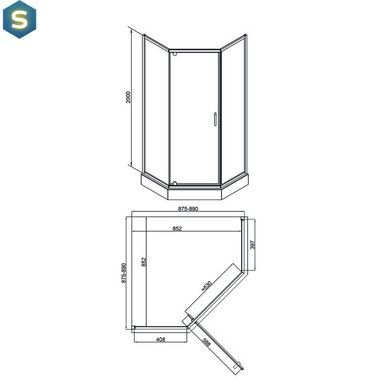 Душевая кабина Qtap Scorpio CRM10995-AC6 Clear, Хром, прозрачный, хром