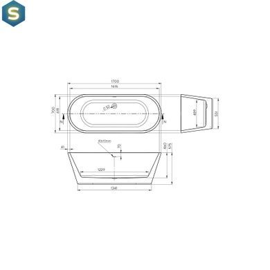 Ванна акрилова окремостояча Koller Pool Elara 1700x700 White з сифоном 0267260101, Білий