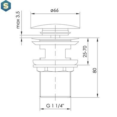 Донний клапан Imprese Brenta ZMK091908500 графітовий хром
