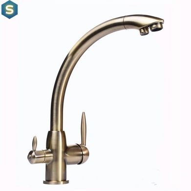 Змішувач для кухні під осмос Globus Lux GLLR-0777-9-Bronze, Бронза
