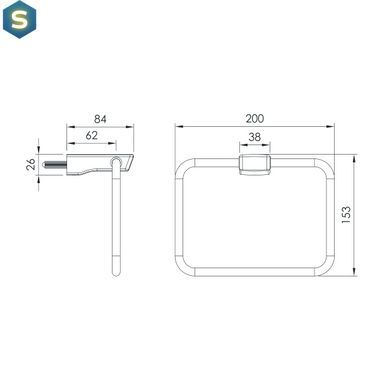 Полотенцедержатель Imprese Grafiky черний никель ZMK041807280, Графит