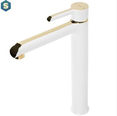 Змішувач для умивальника Rea Melia white gold високий REA-B2709, Білий