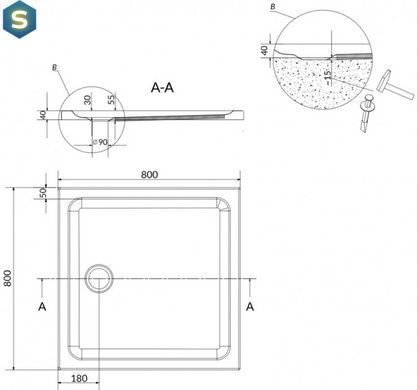 Душовий піддон Cersanit Tako 80x80 S204-009, Білий