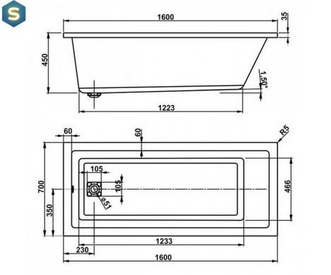 Ванна акриловая Vagnerplast Cavallo 160x70 VPBA167CAV2X-01/NO