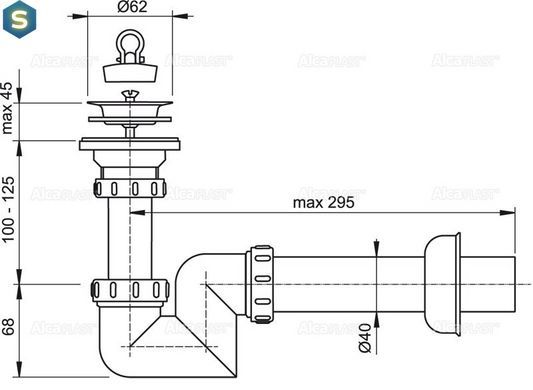 Сифон для умивальника Alcaplast A412-DN40, Білий