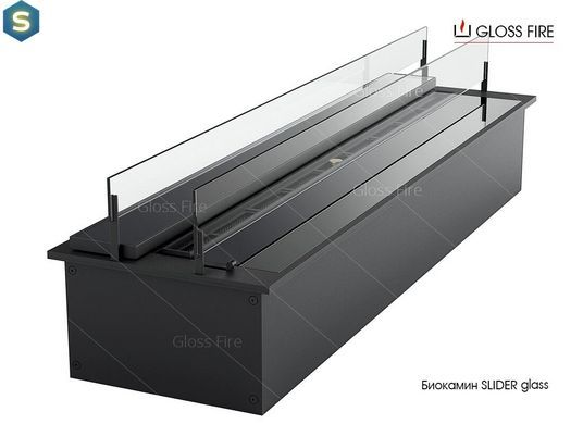 Дизайнерский биокамин Slider glass 600 GlossFire Slider-600