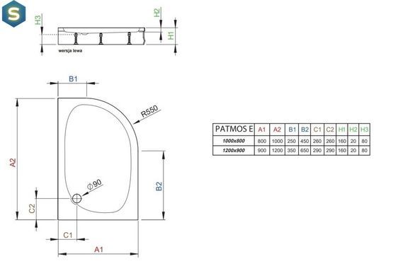 Душевой поддон Radaway Patmos E 120x90 4P91217-03L